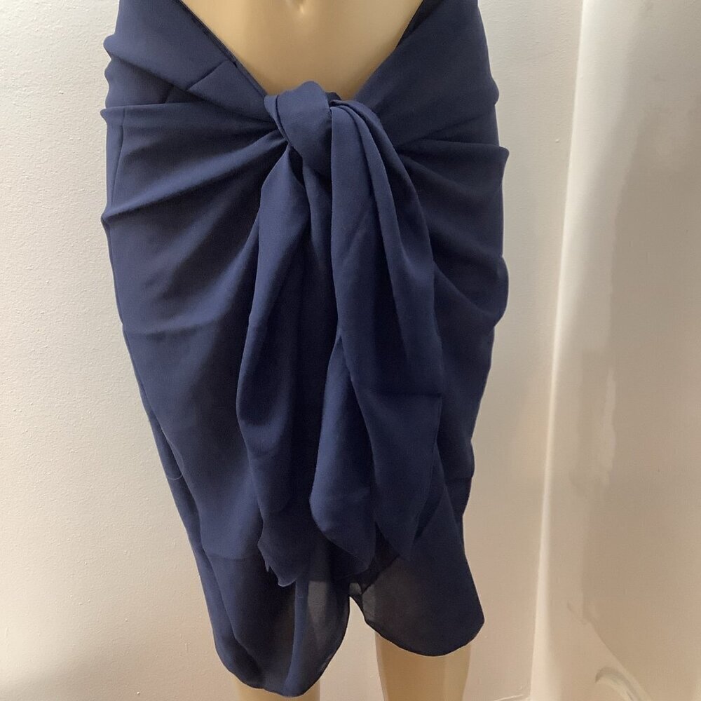 Zuliana Dark Blue Long Sarong/Cover Up. Made in USA. New With Tags